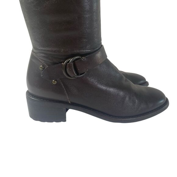 Cole Haan 5B Nike Air Tantivy dark chocolate riding boots W/ equestrian accents - Picture 4 of 10